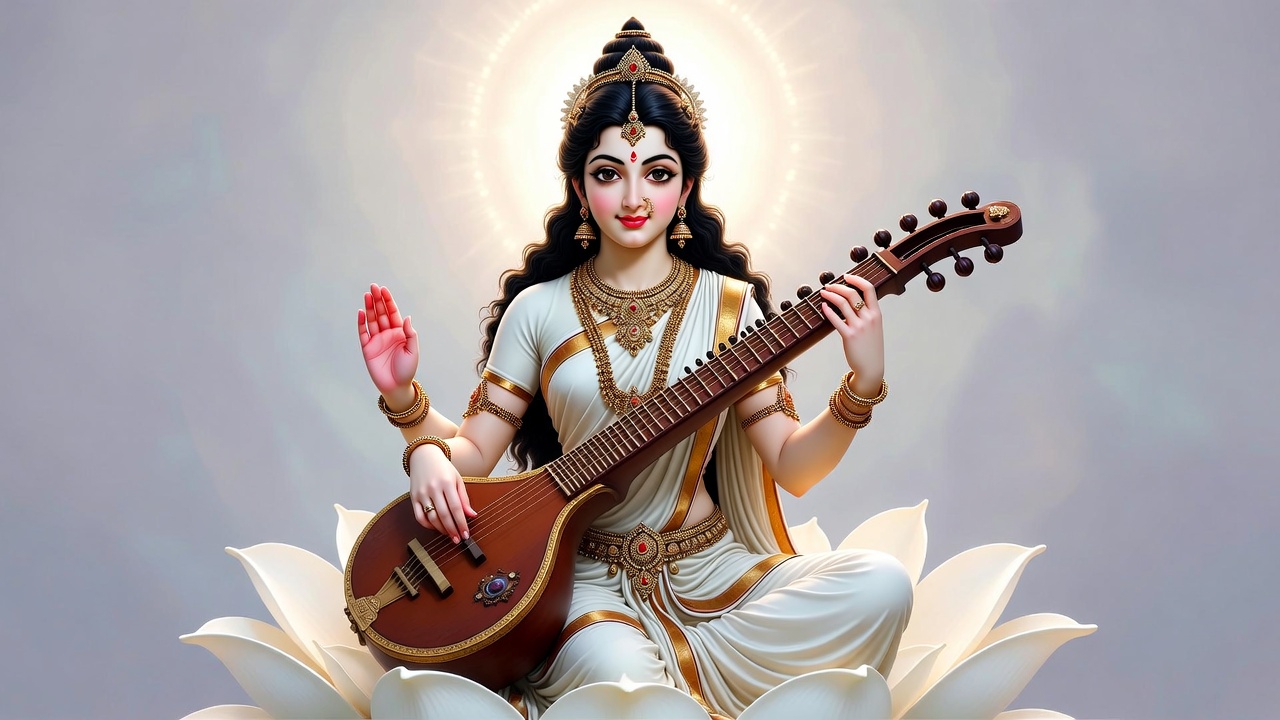 Lord Saraswati Sticker Generating Prompts (30 Attractive & Realistic AI Designs)