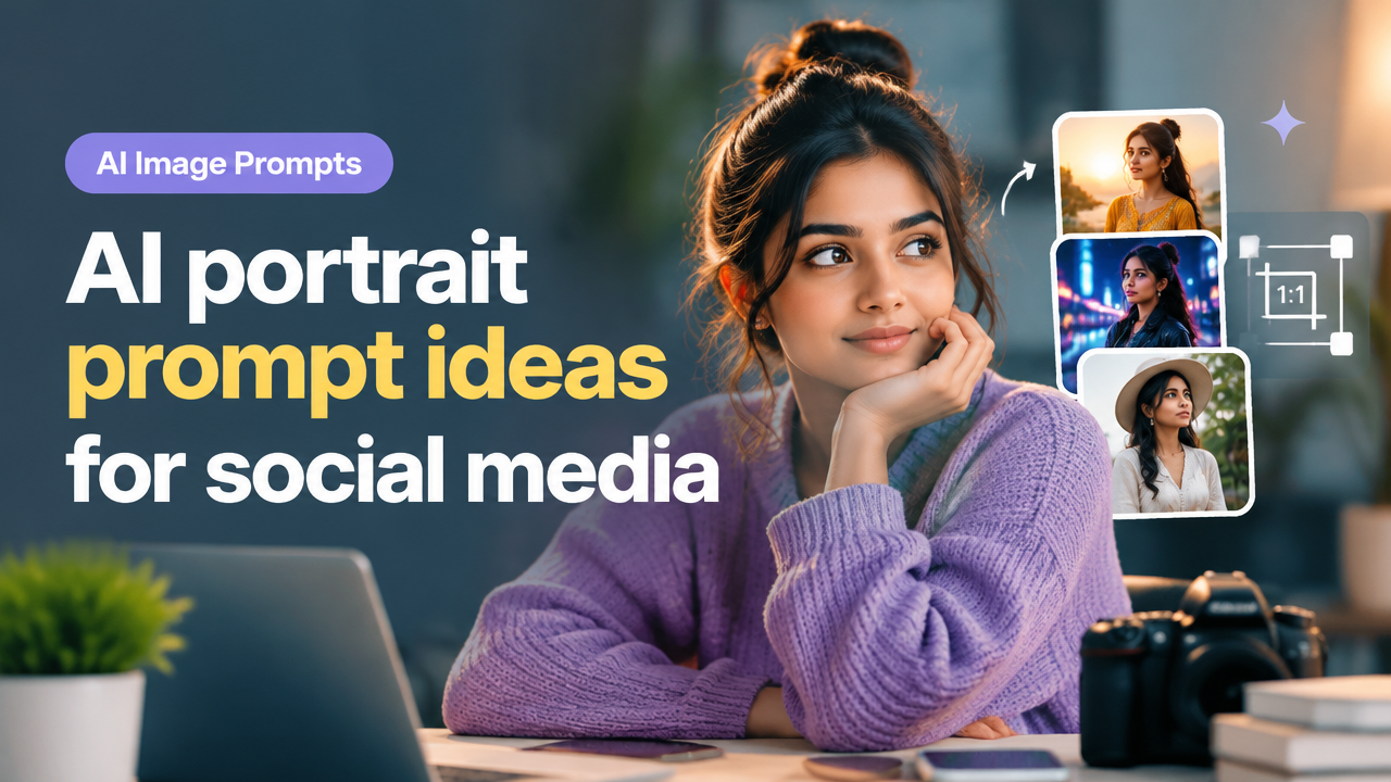 AI portrait prompt ideas for social media featured poster
