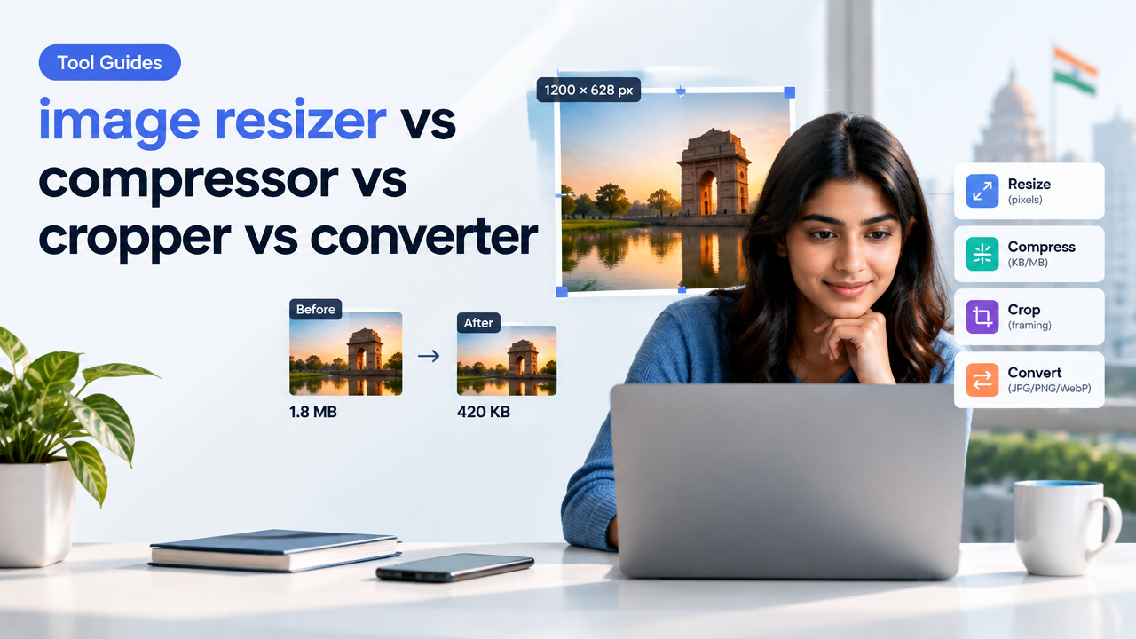 image resizer vs compressor vs cropper vs converter featured poster