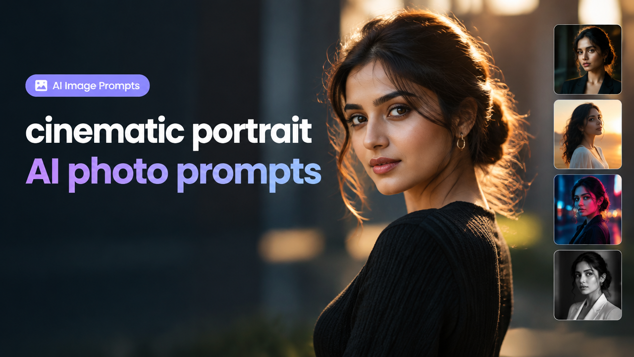 cinematic portrait AI photo prompts featured poster