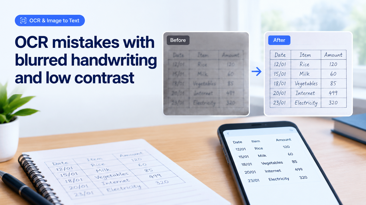 OCR mistakes with blurred handwriting and low contrast featured poster